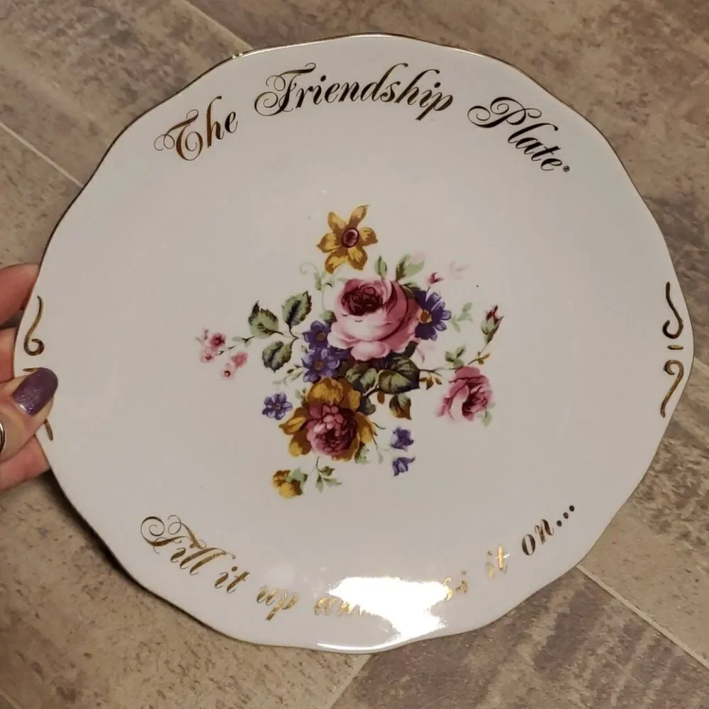 EUC Aldas Forever Pass it On Floral Plate